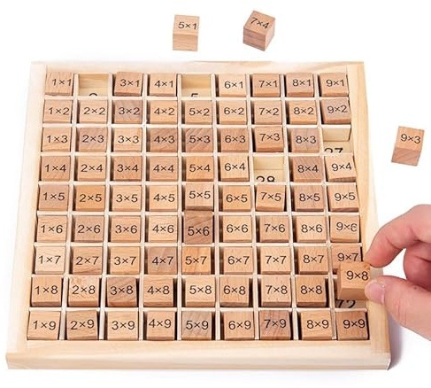 Lernen Spiel Multiplikationsbrett,Multiplikationstafel Holz, Multiplikationstabelle fur Kinder,Einmaleins Mathe Lernen fur Grundschuler,Brettspiel fur Mathematische Manipulationen Kinderzuhlspielzeug