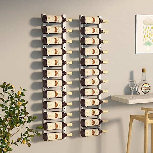UJCHVHN Casier à vin mural pour 12 bouteilles, 2 pièces en fer blanc et casiers à vin de rangement