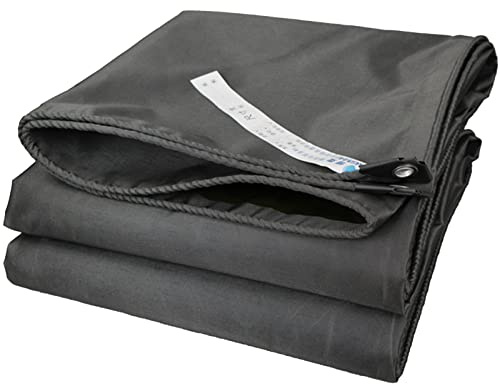 Telone in tela impermeabile resistente con occhielli e bordi rinforzati, parasole ignifugo per tettuccio di campeggio, patio, colore nero, dimensioni 3 x 4 m