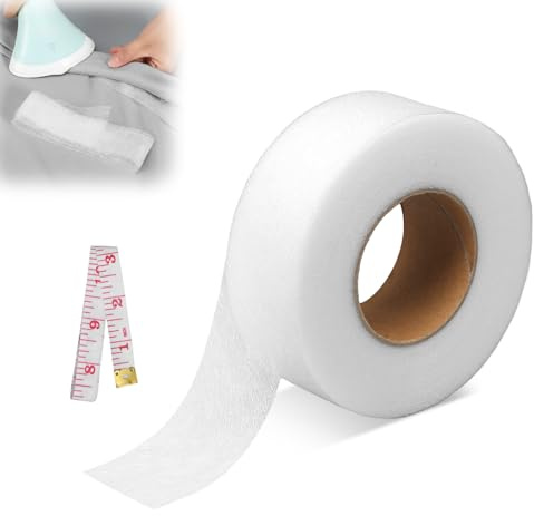 XLIUAX Saumband Zum AufbüGeln, 64M x 4CM BüGelband Zum Hose KüRzen Waschfest für Textilien Hemming Tape für Kleidung Vorhänge Jeans Saum Hosen Kleider, ohne Nähen inkl Maßband