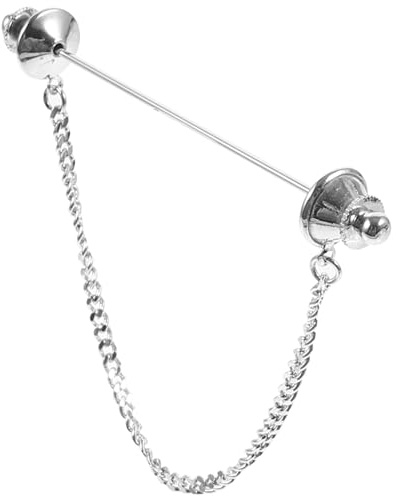 Hemdkragennadel mit Kette, Herren Krawattennadel aus Kupfer, Silber | Dekorative Kragenleiste für Männer, Feine Verarbeitung, Vielseitig, für Kleidungsschmuck und Anlässe