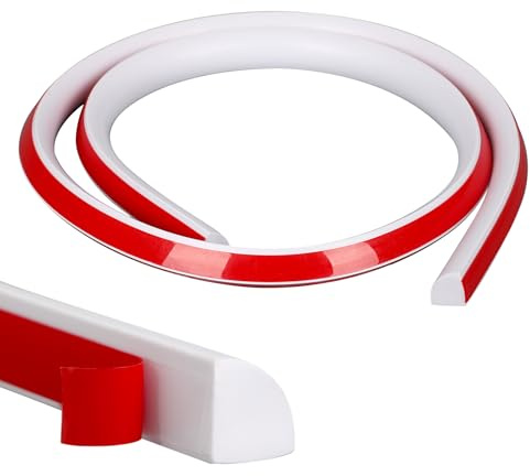 Moulure Autocollante Plinthe Ronde en PVC 18 X 21 Mm Baguette de Finition Décorative pour Angles Muraux Baguette de Finition pour Carrelage Mastic Adhésif pour Plafond (1,5 M)