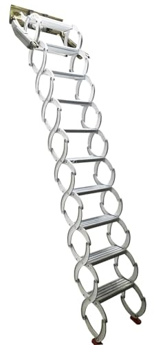 Dachbodenleiter, schmale, an der Wand montierte, herunterziehbare Dachbodentreppe, Klappleiter, Dachbodentreppe, Erweiterungs-Dachbodentreppe, Handbuch(Metal2,2-2.5m)