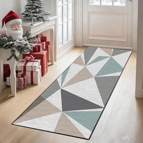 CONGCLI Teppich Wohnzimmer 90 x 160 cm Absorbierend, Dauerhaft & Antistatisch, rutschfest Pflegeleicht Läufer Teppich für Flur für Wohnzimmer Flur Büro Schlafzimmer Küche, D