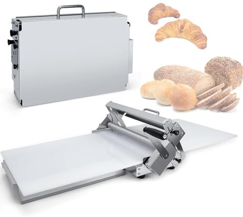 Macchina per la sfogliatura della pasta in acciaio inox, macchina per la sfogliatura manuale con impostazioni di spessore regolabili da 5 a 25 mm per la preparazione di pasta sfoglia