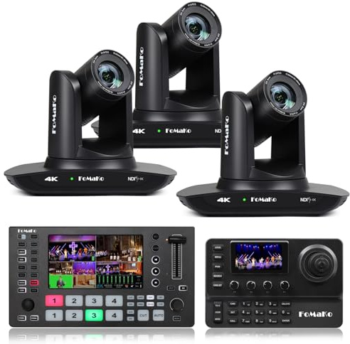 FoMaKo 4K PTZ Camera HDMI NDI,20X Optical Zoom AI Auto-Tracking Gen 3, for Real-time Collaboration of Video Conferencing and Remote Monitoring Live Streaming.(K20UHX3+M3+KC606N)