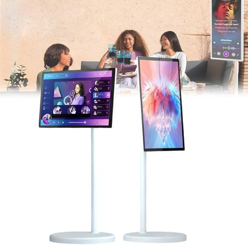 Sunseota Pantalla Inteligente PortáTil De 32 Pulgadas, Monitor TáCtil Giratorio, BateríA Integrada, Soporte De TV MóVil, Alta Ram, para Fitness, Juegos Y Uso Al Aire Libre. 8G+128G
