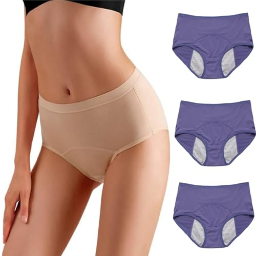 Culotte Anti Fuite Urinaire Femme Lavable, Protection Urinaire Femme Culotte, Absorbante Réutilisable pour Fuites Légères à Modérées, Discrète et Confortable (3pcs-4,4x_l)