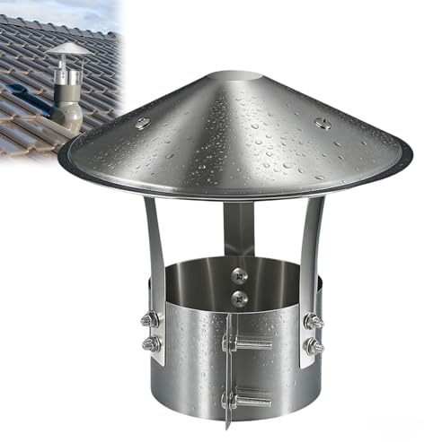 Ø75mm-315mm Antipioggia Comignolo Del Tetto Cappa per Canna Fumaria in Acciaio Inox Tappo per Camino Tondo Camino Terminale Canna Tubo Della Stufa Topper(160mm)