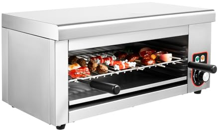 Commercial Electric Cheese Melter Salamander Broiler,1500W Steak Broiler with 122‑572°F Adjustable Temperature,4‑Level Height,Cheese Melter with Large Grill,Stainless Steel Raclette Grill,for Cheese