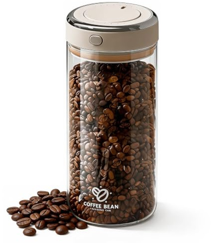 PELARISE 1700ML Glas Kaffeedose Luftdicht, Kaffeebohnen Behälter mit Auslassventil und Datumsanzeige Vakuum Kaffeedose Luftdicht Kaffeebohnen Aufbewahrung für Kaffeebohnen, Nüsse, Kakao, Teeblätter