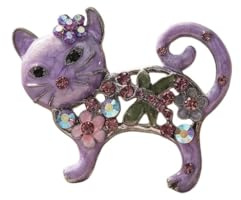 Retro Emalj Kattbrosch, Ihålig Diamantbrosch, Kostym/rock/tröja Tillbehör, Present Till Flickor(Purple)