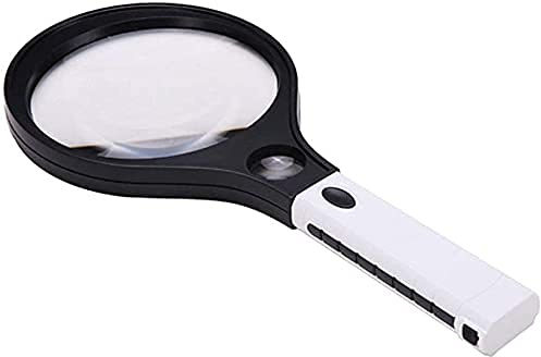 Förstoringsglas Handhållet 15 Cm Led-Förstoringsglas Lila Ljus Stort Svart Förstoringsglas 2 Gånger Hd-Läslupp Hd Bärbart Läsförstoringsglas