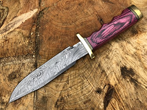 Perkin Knives Damastmesser Jagdmesser mit Scheide - Jagdmesser Bowie