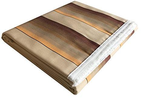 Markise mit Fransenrand und Ringen, DRALON-ACRYL, gestreifte Designs, 140 x 250 cm - 140 x 300 cm,erhältlich - 140X300 - Sfumato Marrone 220