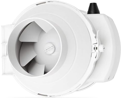 calimaero® CALIFLOW Rohrventilator 150mm Inline Ventilator 432m³/h, 55W | Leistungsstarker Inline Ventilator kombinierbar mit max. 432m³/h, 55Watt / 63dB / strahlwasserfest/Kunststoff