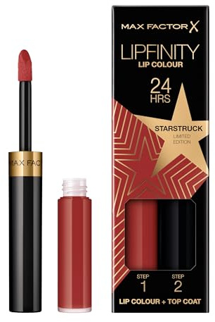 Max Factor Lipfinity Lip Colour Rising Stars Collection, 90 Starstruck, langanhaltender Lippenstift + feuchtigkeitsspendender Top Coat, bis zu 24h Halt, mit präzisem Applikator, 2.3 ml + 1.9 g
