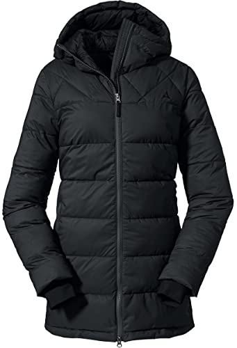 Schöffel Damen Insulated Parka Boston L, wasserabweisender, winddichter Parka, funktioneller und stylischer Wintermantel, black, 36