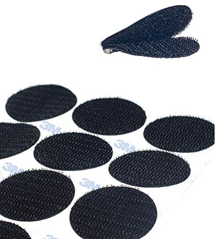 HIMRY 38mm x 36 paia Magia Adesivo Tondo Forte di Montaggio, Colla Adesiva, Versatili Appiccicosi Rotondi su Cuscinetti Pareti Piani Porte, Gancio e Anello, Niente più Chiodi, Nero KXB5057