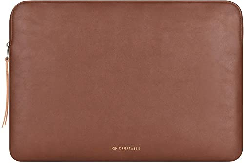 Comfyable smalt laptopfodral kompatibelt med 13 tum MacBook Air M5 2026 A3449 M4 M3 M2 M1 och 13 MacBook Pro/Neo A18 A3404, PU-läder sleeve vattenavvisande, Brun