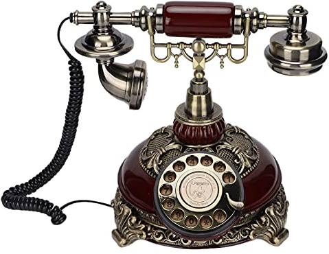 Royal Vintage Telefon, Antiker Desktop Drehbarer Wählhörer Schnurgebundene Festnetztelefonunterstützung Freisprecheinrichtung für Home Office Cafe Bar Dekoration