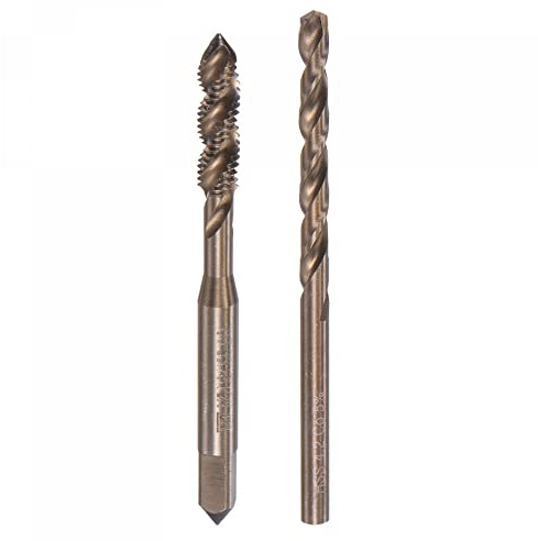 sourcing map M5 x 0,8 Spiralgewindebohrer und 4,2mm Spiralbohrer Set Metrisch M35 Schnellstahl Maschinengewindebohrer für Edelstahl