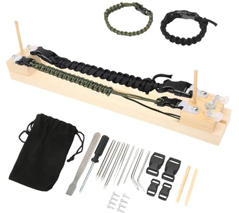 Jig Braccialetto Maker Set,Creatore di Braccialetti con Jig in Paracord di Lunghezza Regolabile,Jig Per Bracciale in Paracord in Legno Per Strumento Artigianale Fai-da-te Per Intrecciare Il Paracord