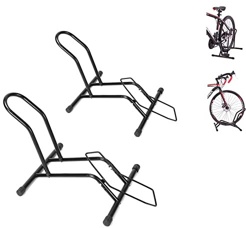 Joparri Lot de 2 béquilles de vélo au sol 16 à 29 - Autonome - Convient pour toutes les roues avant ou arrière - Pour garage ou magasin de vélos - 44,5 x 41,5 x 37 cm
