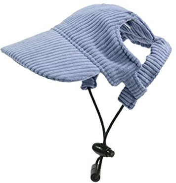 Colcolo Hunde-Baseballmütze, Hunde-Sonnenhut, Sonnenschutz, Verstellbarer Kordelzug, atmungsaktive Cord-Hunde-Trucker-Mütze, Haustier-Mütze für Sommer-Reisen, blau M