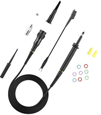 Oscilloscope P4250 Sonde D'oscilloscope Haute Tension 100x, Sonde Haute Tension T4100 Huu Sonde 100:1 2KV 250MHz Crochet de Sonde Tête BNC Kit de Cordons de Test avec Accessoires