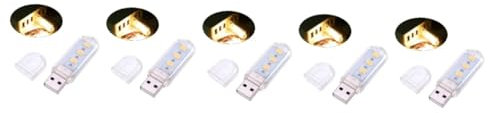 Uonlytech 5-teiliges Nachtlicht -tastaturlampe Warmweißes Licht 3 Helle Perlen Ausziehbares Kabel Für Laptop Leselampe Mini-tischlampe Modisches Design