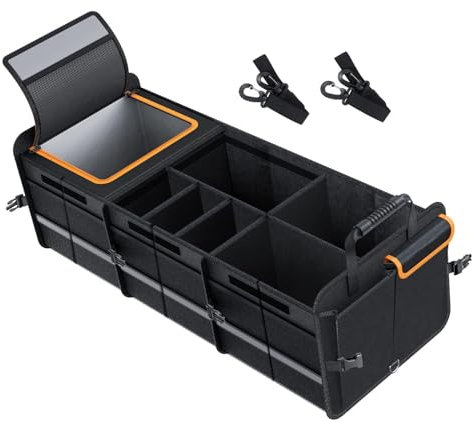 GHIBFBT Car Boot Organiser, Foldable Car Organiser Waterproof Multi Compartment Tidy, Collapsible Car Storage for Car Truck SUV (Extra Large)