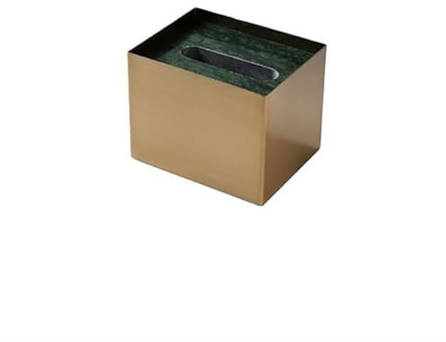 Kosmetiktücher Box Taschentuchbox aus Marmor und Edelstahl for Wohnzimmer, leichter Luxus, gehobener Couchtisch, Tischschubladenbox, Haushaltsservietten-Aufbewahrungsbox für Esszimmer Badezimmer Schla