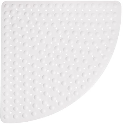 Zocirpo Eckduschmatte rutschfest 70x70 cm, Duschmatte rutschfest Dreieckig Duscheinlage mit Saugnäpfen und Ablauflöchern, für die Innendusche, Große rutschfeste Duschmatte für Senioren, Weiß
