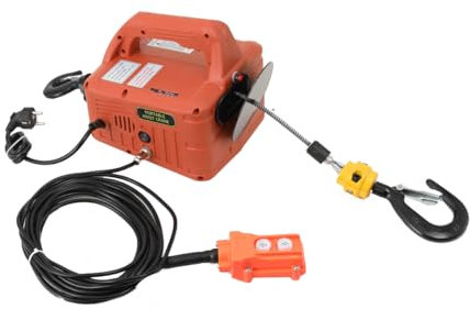 SUDEG 3 en 1 Palan Électrique,500KG/1100lbs Palans élévateur électrique,Treuil de levage électrique,Treuil de Levage avec télécommande et câble métallique 7,6m