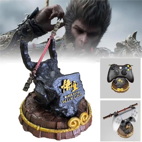 Black Myth: Wukong Gamecontroller-Displayständer Design Für Xbox ONE PS5 PS4 PC Steelseries Steam & Mehr, Gamepad-Desktop-Griff Mit Abnehmbarem Bronzecloud Ruyi-Stab Für Anzeige Und Organisation