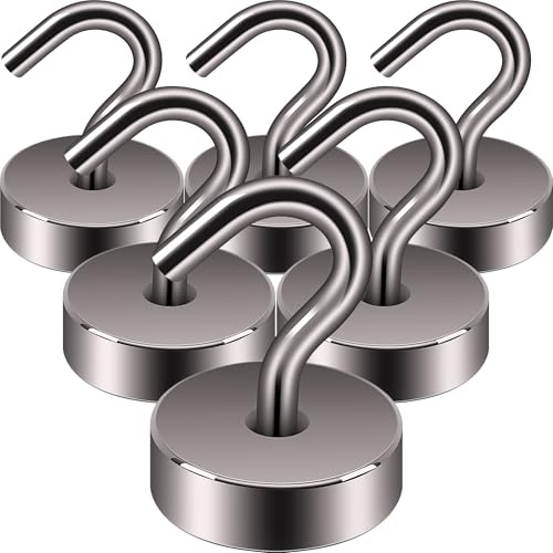 Neosmuk Magnethaken,18kg Magnet Haken Extra Stark für Spind Organizer,Neodym Magnete,Haken Magnetisch Sehr Stark für Werkstatteinrichtung,Heckzelt,Grill,Kleiderhaken,Grau