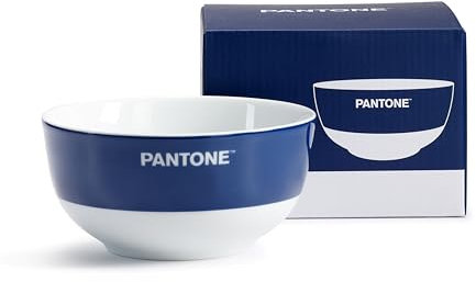 PANTONE - Ciotola Colazione in Porcellana Resistente Antimacchia, Graffi, Odori, Bowl Tazza Colazione Grande per Cereali 650ml 13,8x7, Ciotole Cucina per Lavastoviglie e Microonde, Idee Regali Natale