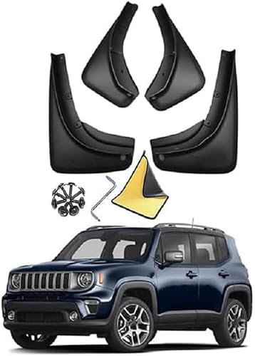 gzqfc 4 Pezzi Auto Parafanghi per Jeep Renegade 2016-2023, Parafango Anteriore Posteriore Impermeabile Paraschizzi Guardie Paraspruzzi Set, Ruota Protettori