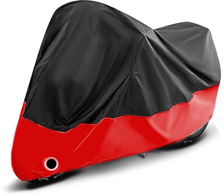 Funda de Moto Impermeable Compatible para Aprilia Mojito Custom - Protección UV, Antipolvo, Anticorrosión, Portátil, Accesorio de Almacenamiento Exterior,E/Blackred