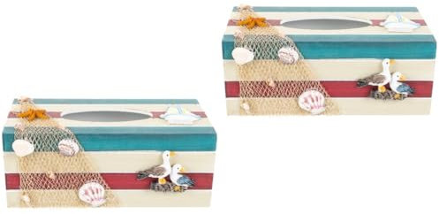 Ciieeo 2Er-Box Storage Boxes aufbwahrungs-Box handtuchregal Handtuch leiterregal vorratskiste Auto Papiertuchspender Roti Würfel Kommode Korb Stoffbezug rechteckig Taschentuchhalter Holz