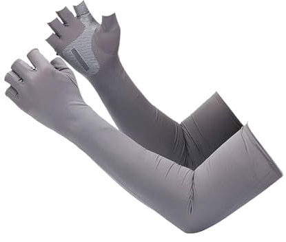 Xistuoz Manicotti di raffreddamento - Manicotti da sole traspiranti e rinfrescanti, copertura per cicatrice, crema solare da giardinaggio, per l'allenamento sport all'aria aperta, grigio