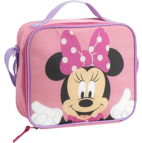 Bolsa Isotérmica Minnie Mouse 23.5x19.5x10.0 cm | Lonchera Infantil Térmica con Diseño Disney Original | Ideal para Colegio y Paseos
