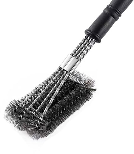 LHLXZQ Brosse de Nettoyage de Barbecue, Brosses pour Grill en métal avec Poils à Quatre, Poignée Extra Longue & Nettoyage à 360°, Accessoires de BBQ pour Tous Les Grils Extérieur