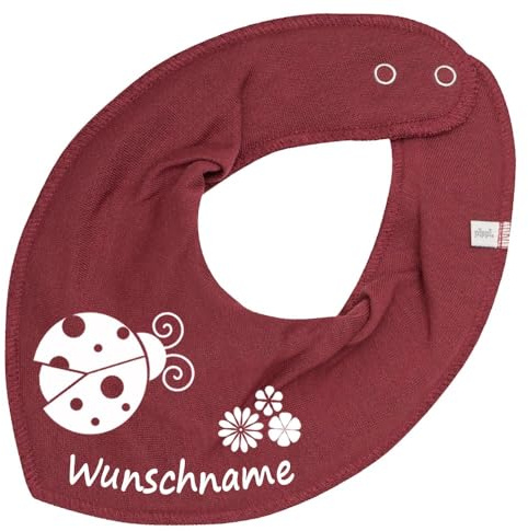 HALSTUCH Marienkäfer Blume mit Namen oder Text personalisiert für Baby oder Kind verschiedene Ausführungen