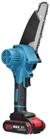 Hancaner 21 V 6 Pouces Scies à Branche électrique Portables, Petite Scie à Chaîne Divisée en Bois, Moteur Brosse, Outil de Menuiserie une Main pour le Jardin et le (Pièces de fiche l'UE 2)