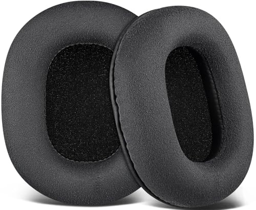 SOULWIT Suede Earpads for ATH M50X Headphones - Black | for Audio Technica M50X/M40X/M30X/M20X/MSR7/SX1 Monitor Headphones
