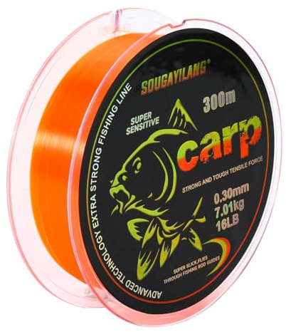 Yun Nong Fluoreszierende Karpfenschnur – Schnell sinkendes Monofilament, 300m/1000m (0,28/0,30/0,33/0,35/0,40mm) für das Angeln bei schwachem Licht im Süßwasser
