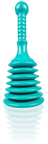 TURBO PRODUKTE Turbo Stampfer Medium Türkis - Pömpel rohrfrei - Saugglocke für Pissoir, Waschbecken, Dusche uvm. - max. Saugkraft - 5-faches Ansaugvolumen