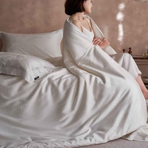 MTHGH Trapunta Matrimoniale, Piumino Invernale Imbottito in Seta di Gelso, Coperta Invernale Matrimoniale, Piumone Invernale Spesso, Piumino Trapuntato Reversibile.(150x200cm/2.5kg)